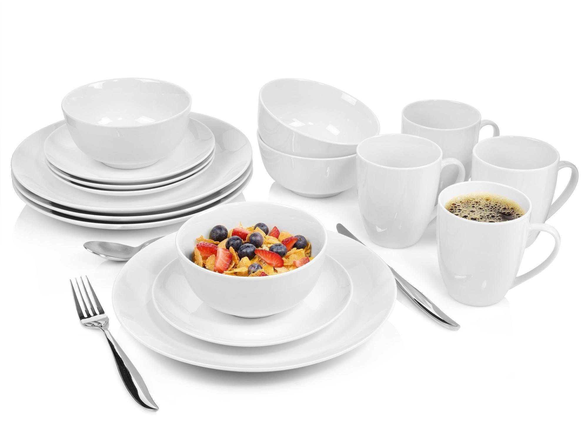 SÄNGER Tafelservice New Port Geschirrset (16-tlg), 4 Personen, Porzellan, 4 Personen, spülmaschinengeeignet, Premium Collection