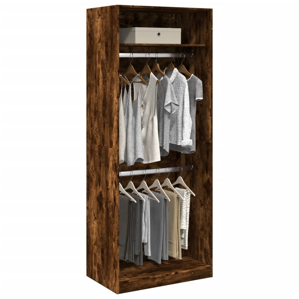 vidaXL Kleiderschrank 80 x 50 x 200 cm Kleiderschrank Räuchereiche 80x50x200 cm Spanplattes