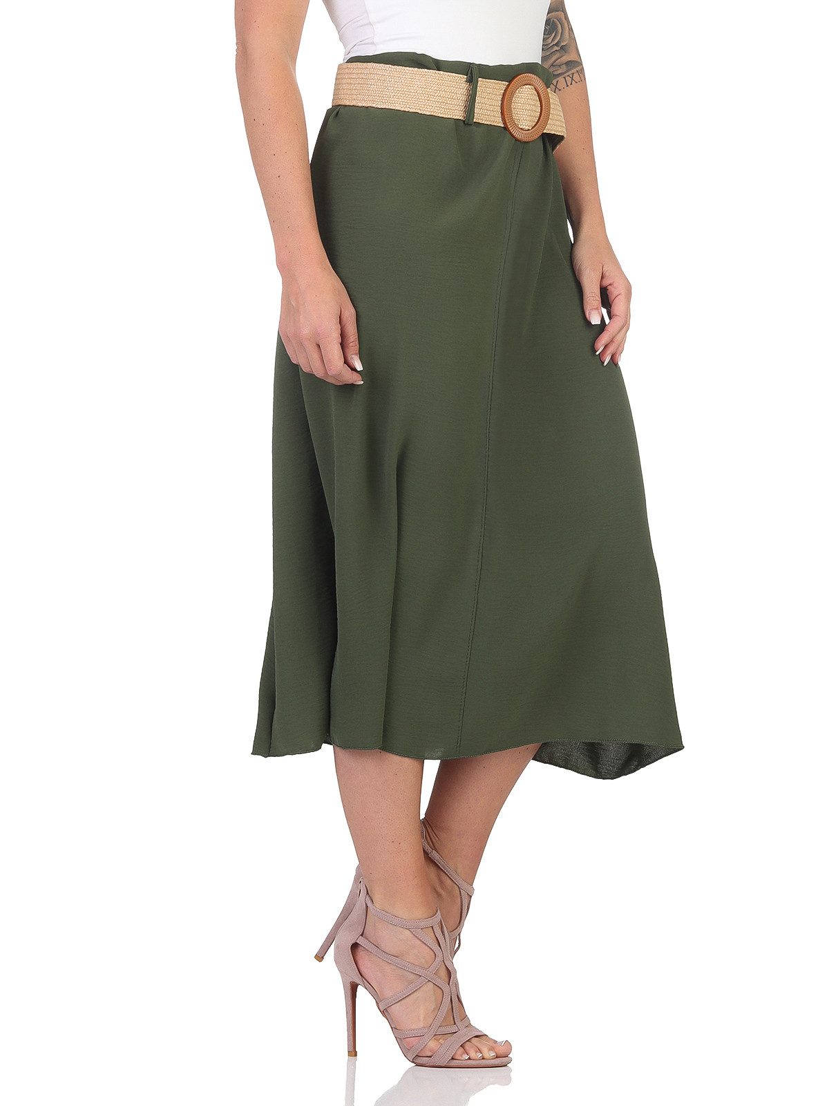 simaranda Sommerrock Damen Rock 2602 34-38 Olive