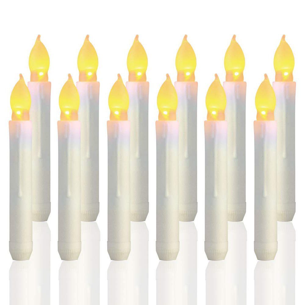 GelldG Kerzen LED-Kerzenlichter, batteriebetriebene Stück, 12 Flammenlose Kerzenleuchter