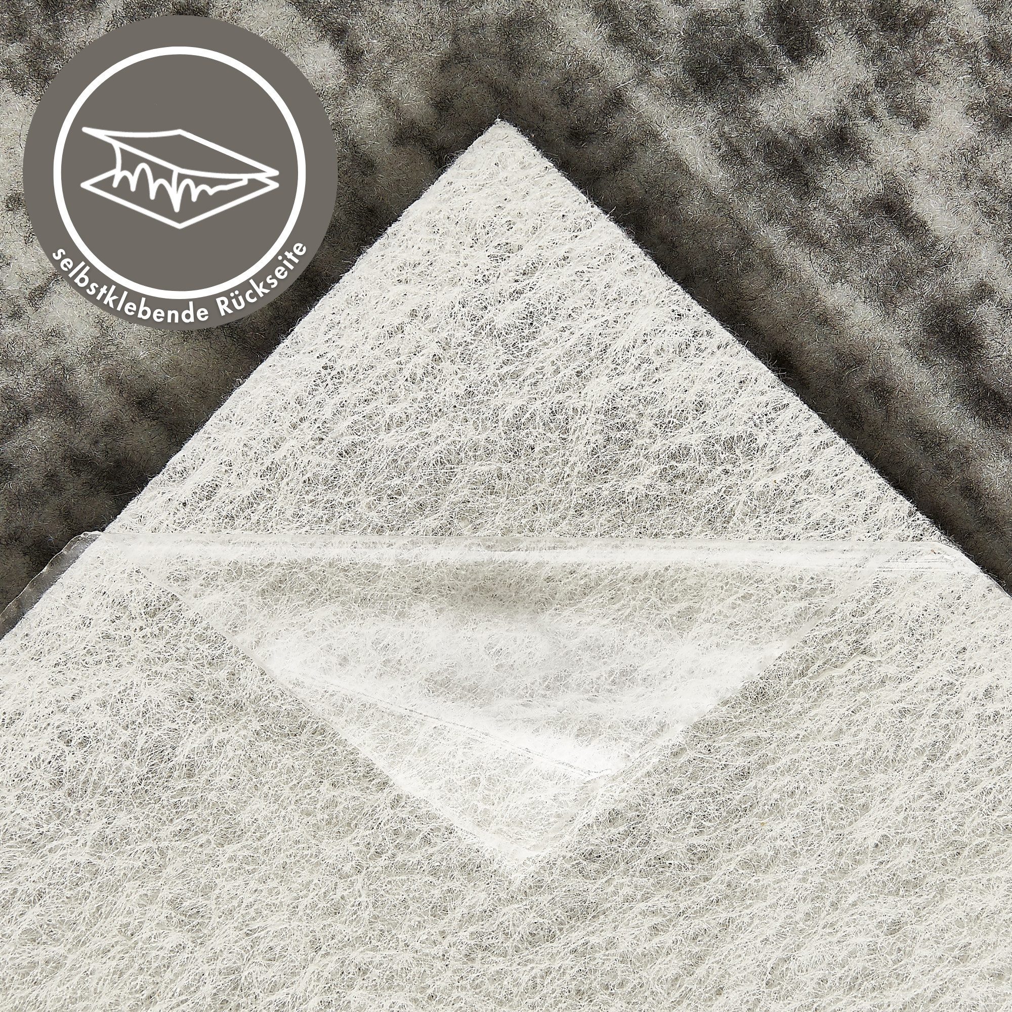 Andiamo Teppichfliese Paris Nadelfilz, Gesamthöhe 4 mm, quadratisch, 40x40 cm, selbstklebend, robust & strapazierfähig, 25 Stück (4 qm)