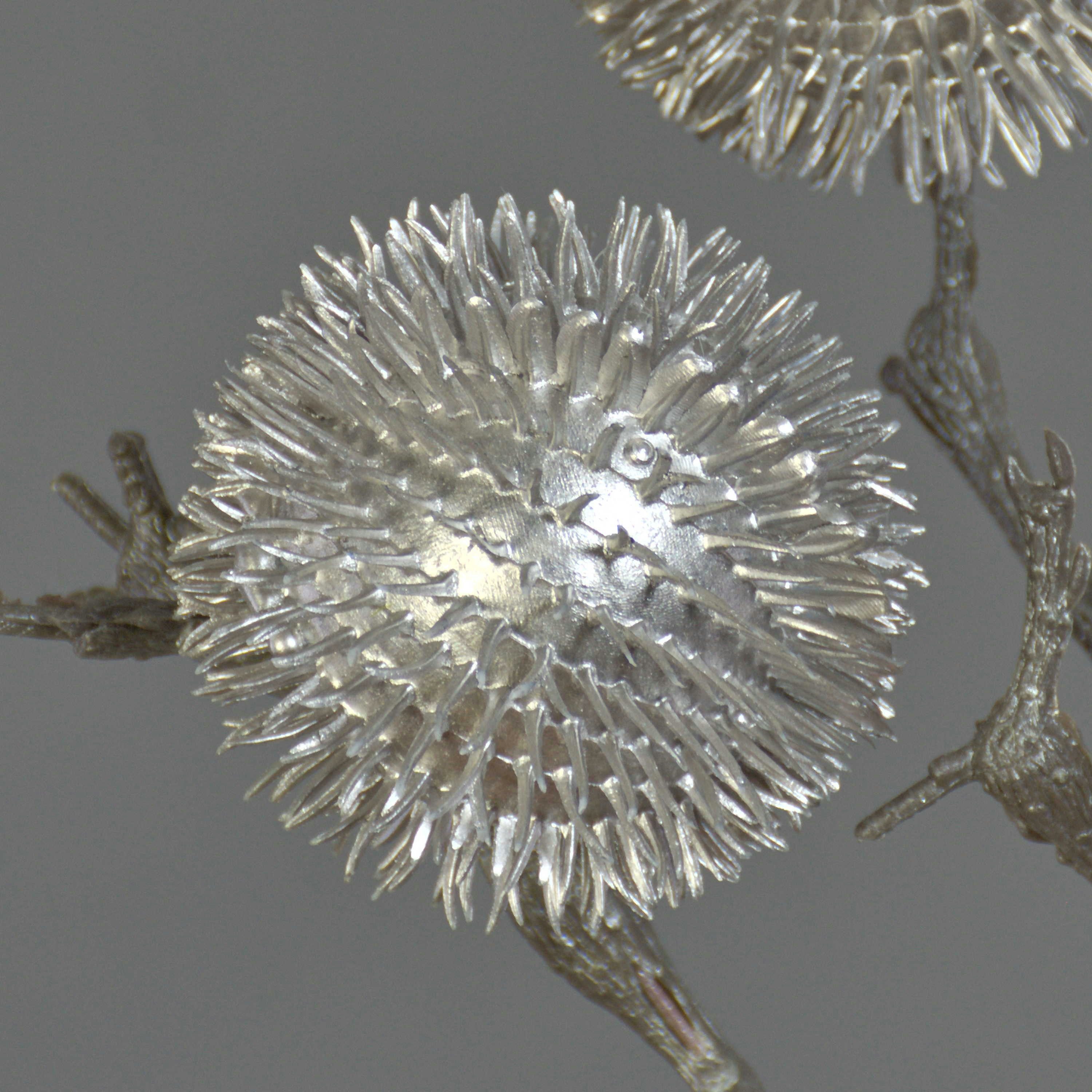 Kunstzweig Kunst Edeldistel Zweig Robby, Silber, 100cm, Ø6cm Distel (Mannstreu), artplants, Höhe 100.0 cm
