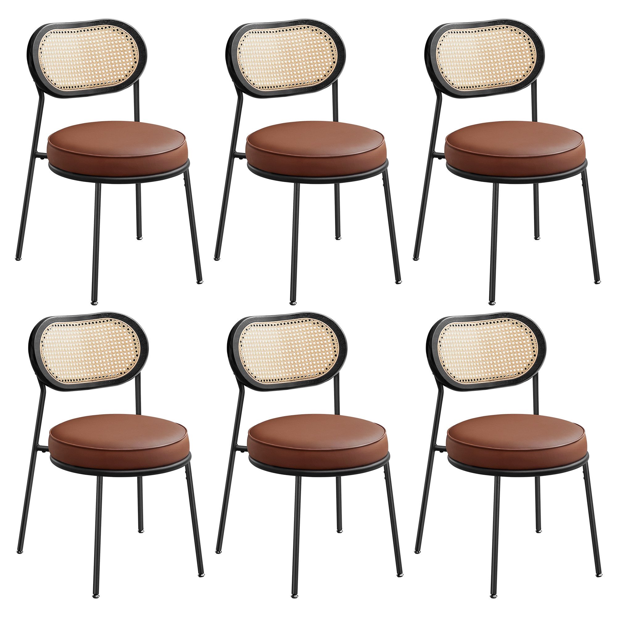VASAGLE Esszimmerstuhl (6 St), Küchenstuhl, Boho-Stil, günstig online kaufen