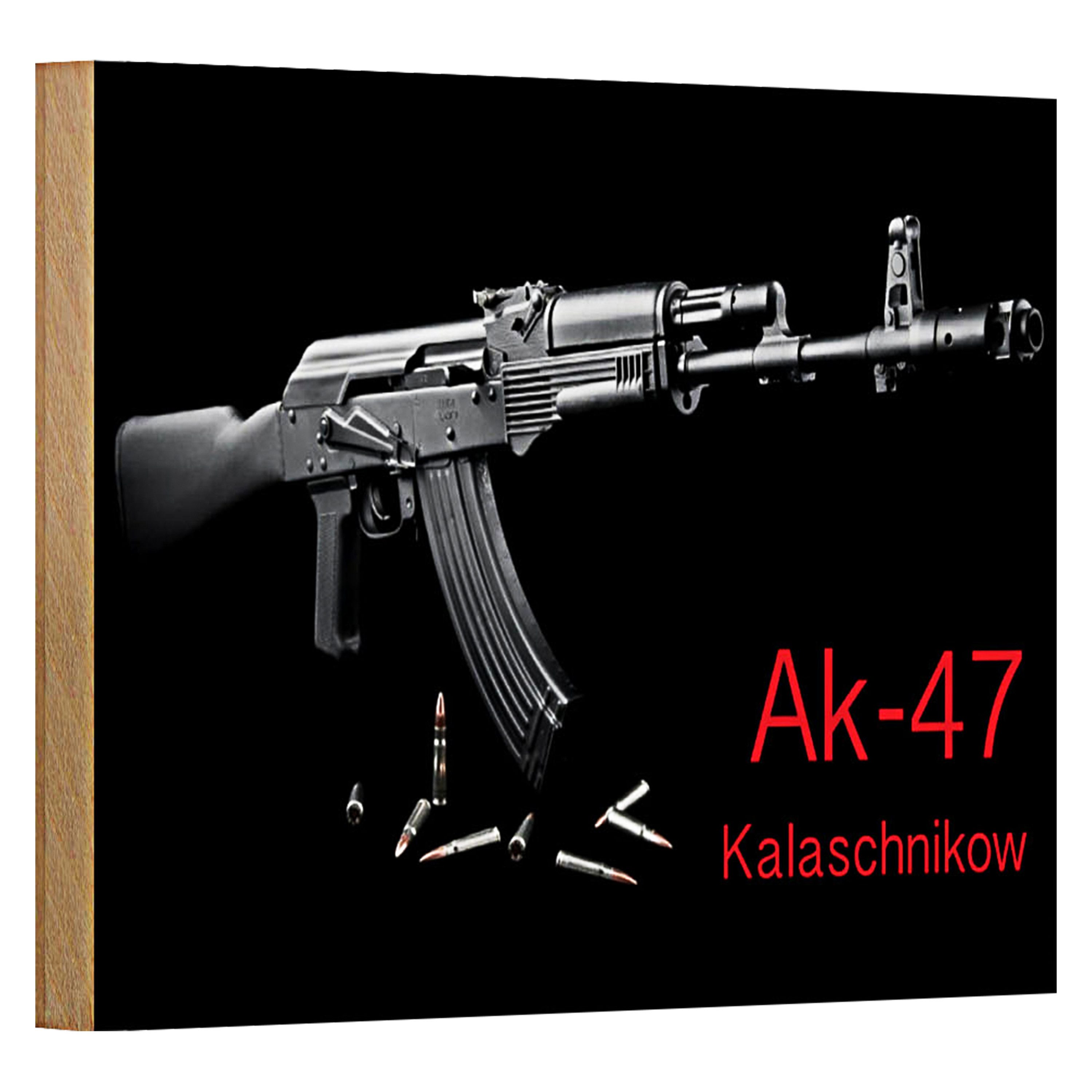 Roomando Holzbild Gewehr 18x12cm AK-47 Kalaschnikow