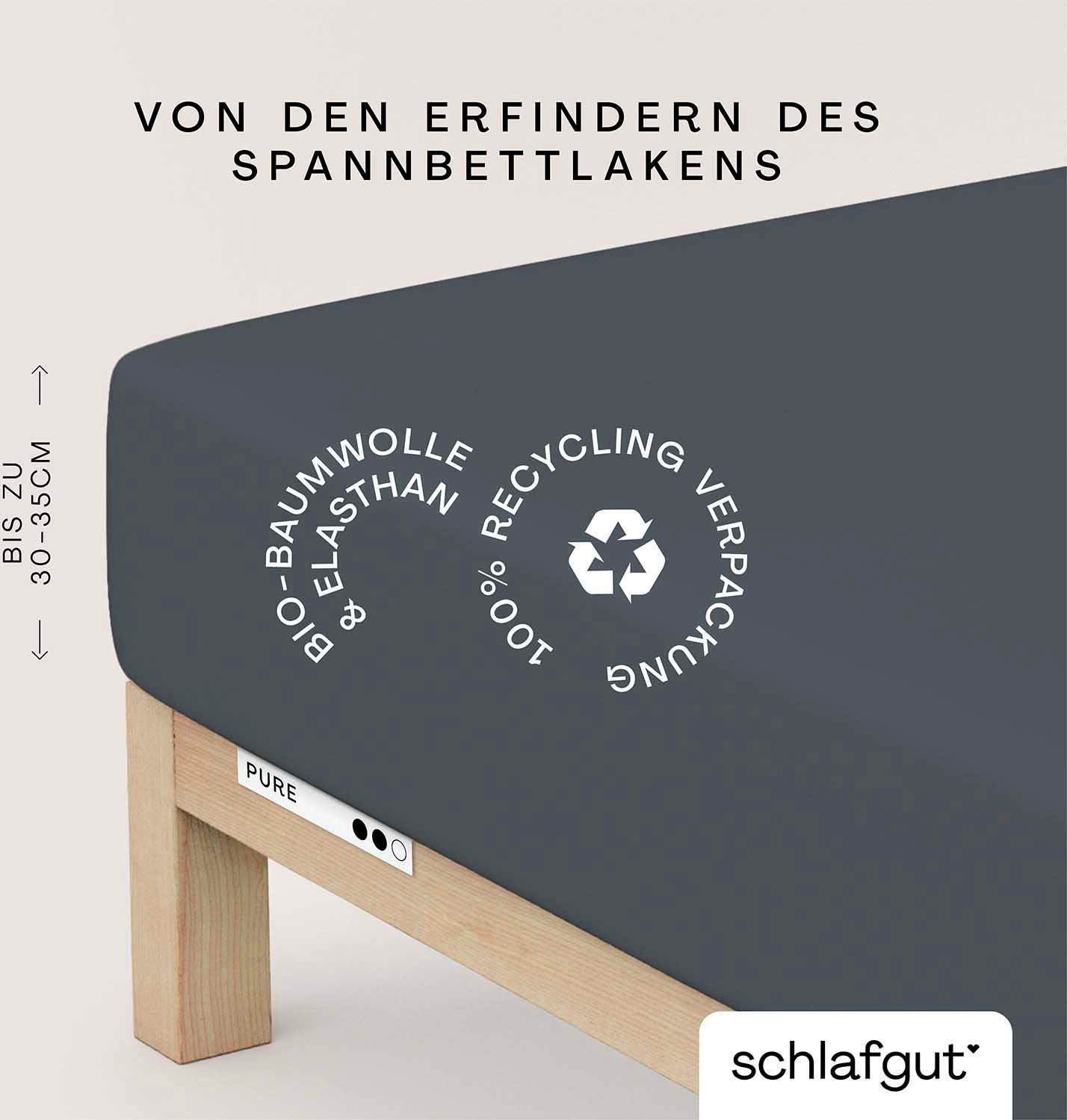 Schlafgut Spannbettlaken PURE Bio-Baumwolle mit Elasthan, 170 g/m², Bettlak günstig online kaufen