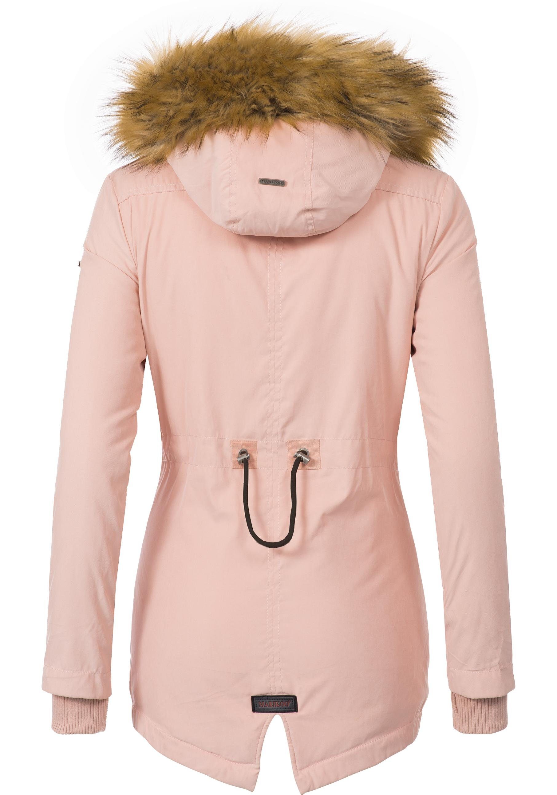 Marikoo Wintermantel Akira edler Winterparka mit Kunstfellkapuze