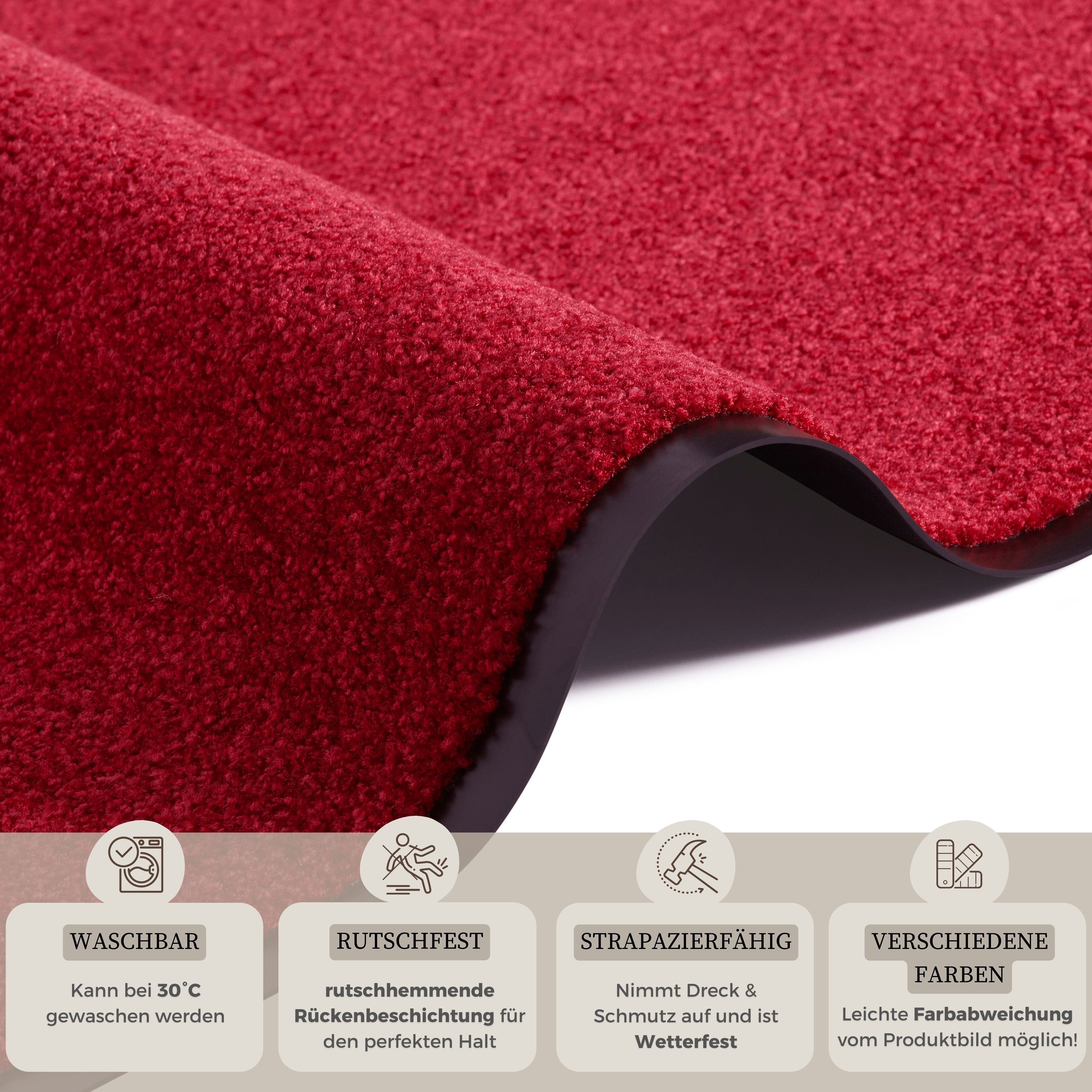 HANSE Home Fußmatte Wash & Clean, rechteckig, Höhe: 7 mm, Schmutzfangmatte, Türmatte, In- und Outdoor, Teppich, Läufer, waschbar