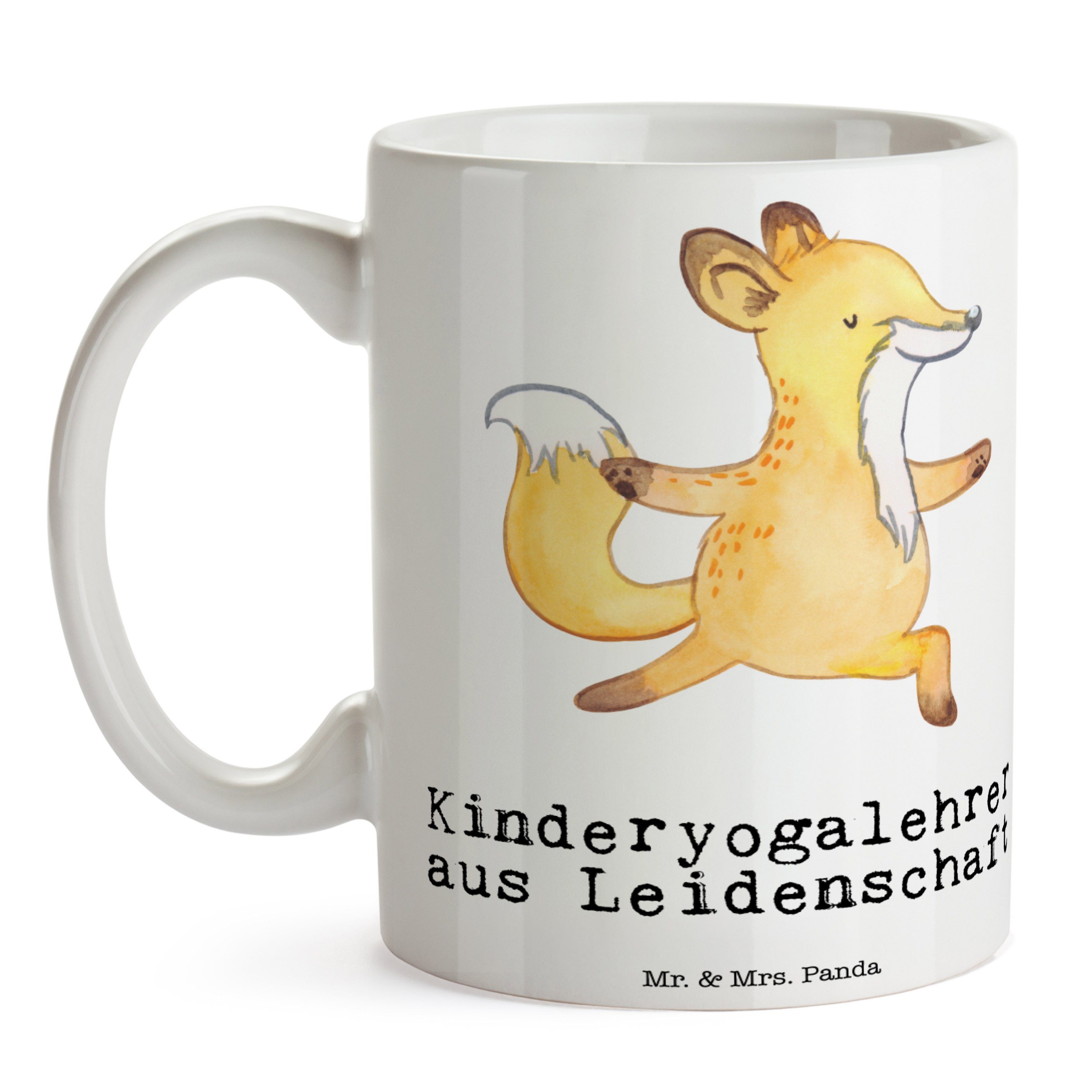 Tasse Spr, Kinderyogalehrer Tasse aus Panda & Geschenk, - Leidenschaft Mr. - Keramik Tasse, Mrs. Weiß