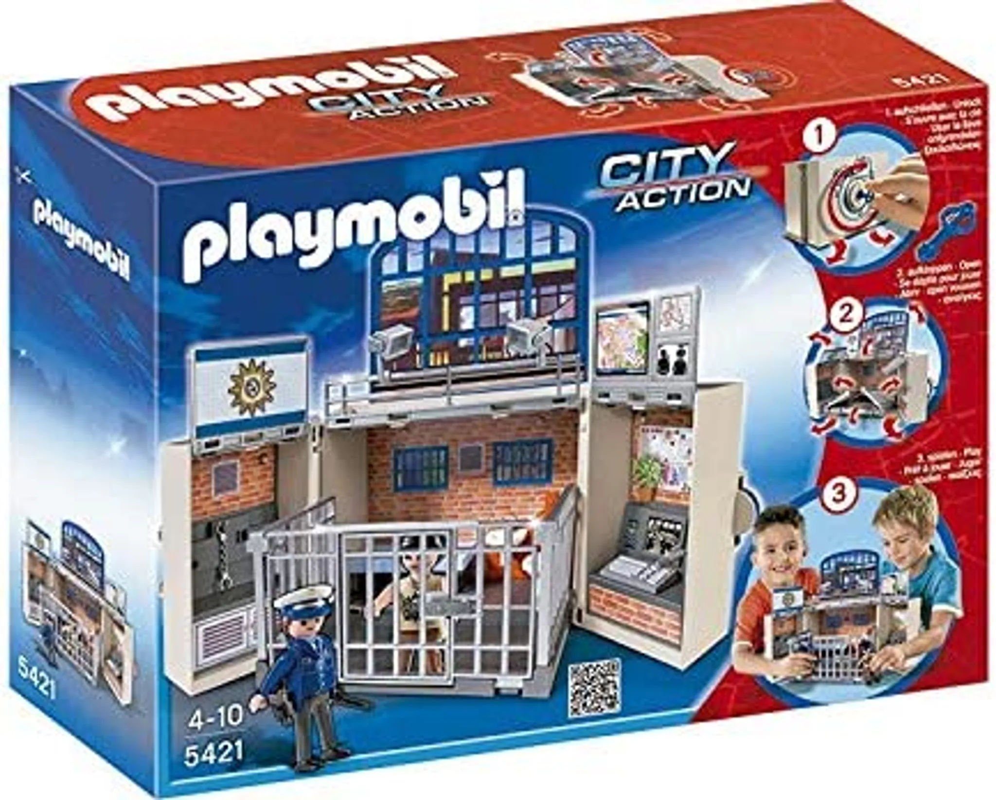 Playmobil® Spielwelt Playmobil Polizei Station 5421 - Kinder Spiel Box,  (63-tlg)