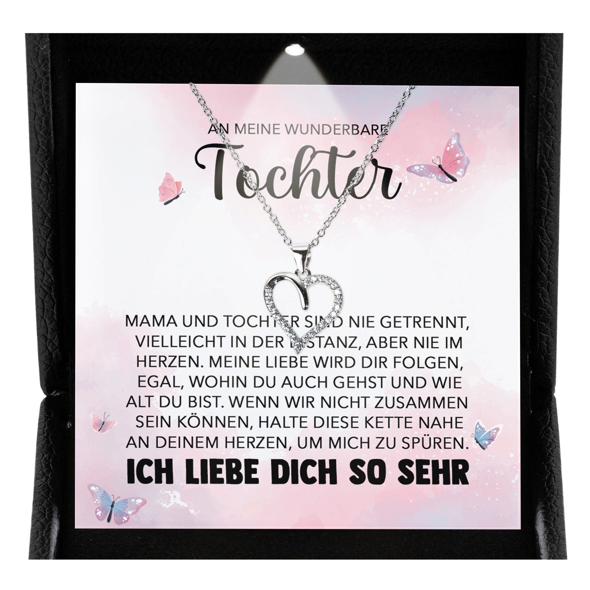 Schmuckset An Meine Tochter Geschenk von Mama Mädchen Frauen Herz Halskette Karte