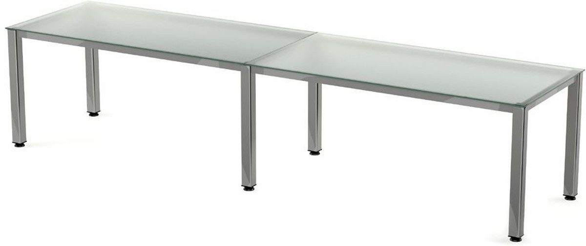 Schreibtisch Mehrfacharbeitstisch Executive BxTxH 360x80x73cm Gestell verchromt Pla