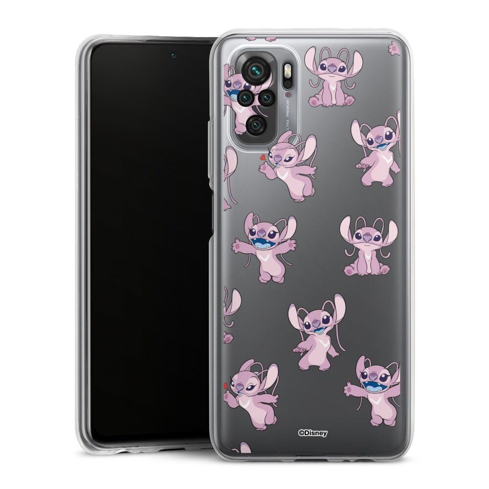 DeinDesign Handyhülle Lilo & Stitch Engel Disney Angel Faces Pattern Transparent, Xiaomi Redmi Note 10 4G Silikon Hülle Bumper Case Handy Schutzhülle
