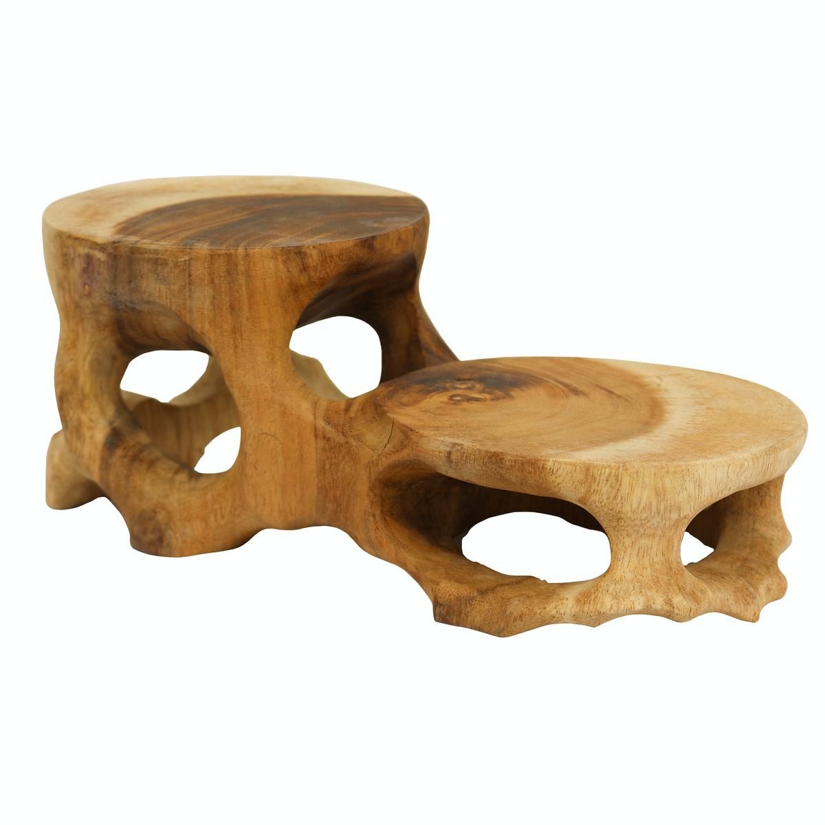 Oriental Galerie Blumenhocker Teakholz Tischchen Doppelstufe (1 St)