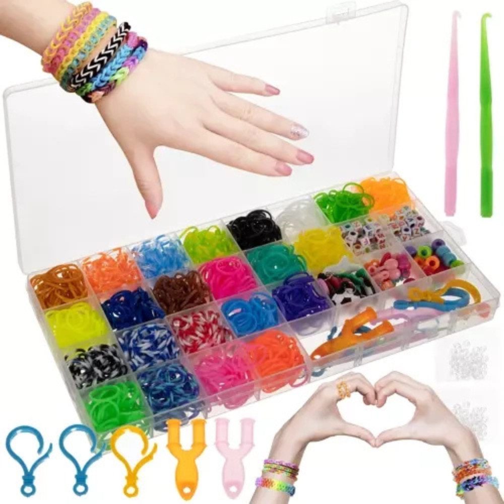 KRUZZEL Gummibänder Armbänder Herstellung Set, 23 Farben, ideal für Armbänder, Figuren und kreative Schmuckprojekte