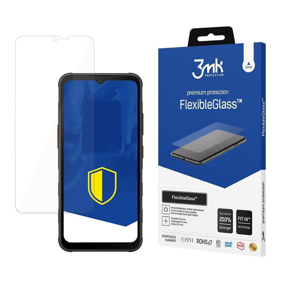 3MK Displayschutzglas Hybridglas Panzerglas Bildschirmschutz für Samsung Galaxy XCover 7, Spar-Set, 1 Stück, stoßfest, kratzfest 7H, antibakteriell
