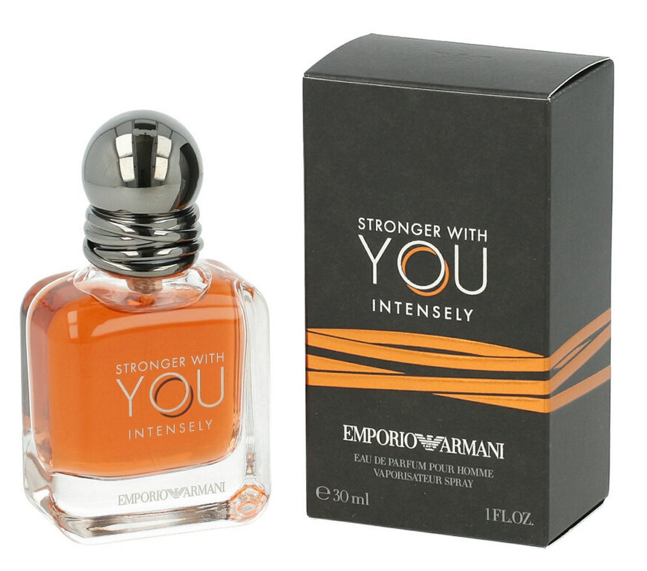 Emporio Armani Eau de Parfum Stronger With You Intensely EDP Herren Spray, Süß-würziger Duft mit Rosa Pfeffer, Wacholder, Vanille und Zimt