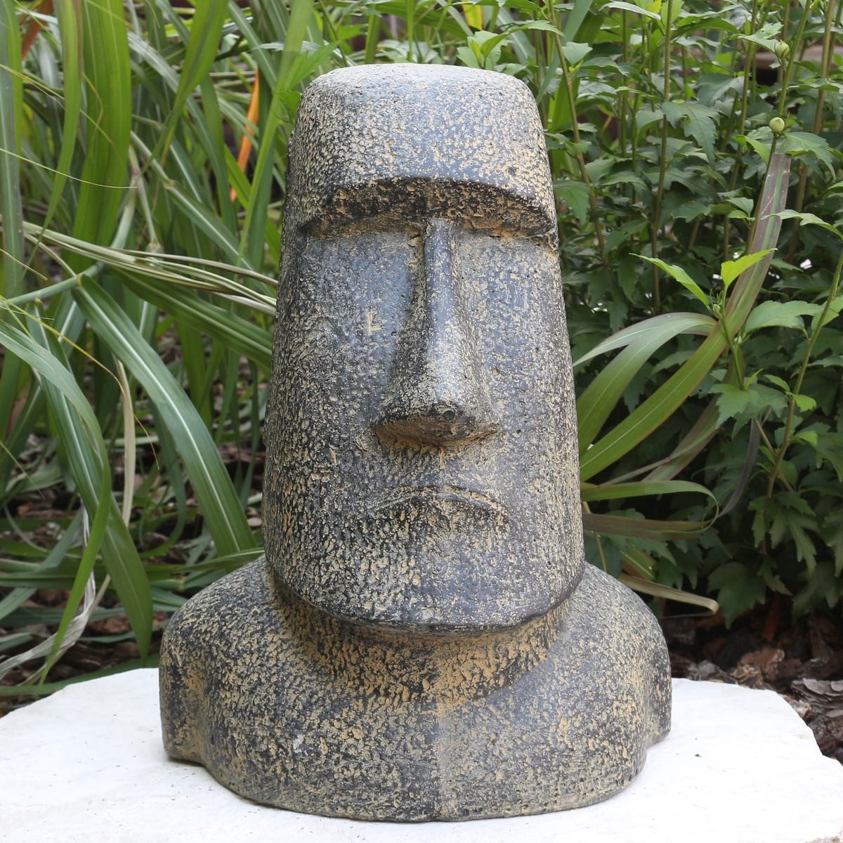Oriental Galerie Dekofigur Moai Kopf Stein Figur Schwarz 30 cm (1 St)
