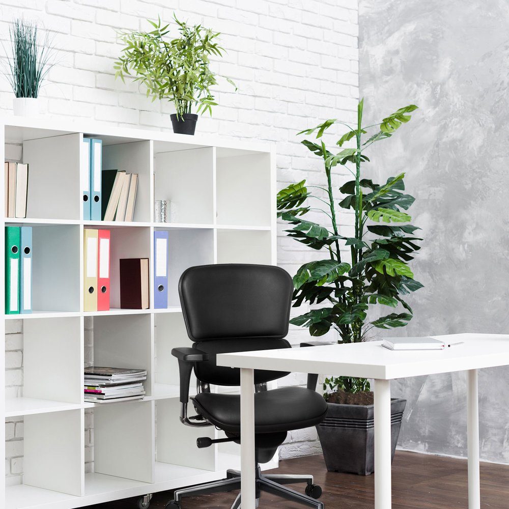 Chefsessel Luxus Bürostuhl (1 ERGOHUMAN St), Drehstuhl ergonomisch BASE hjh OFFICE Leder