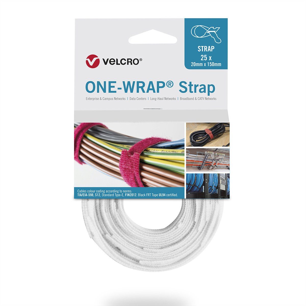 VELCRO Kabelbinder One Wrap® Strap 13mm x 200mm, 25 Stück VEL-OW64300