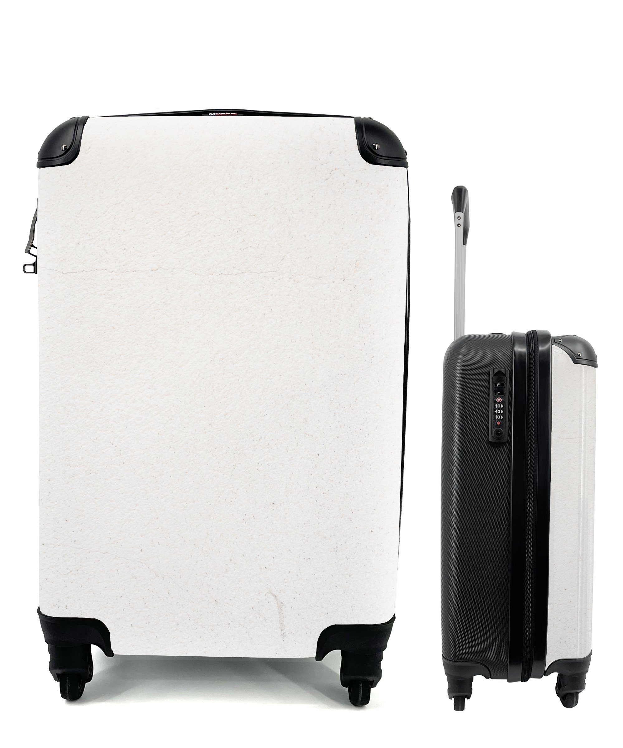 MuchoWow Handgepäckkoffer Beton - Weiß - Modern, 4 Rollen, Reisetasche mit rollen, Handgepäck für Ferien, Trolley, Reisekoffer