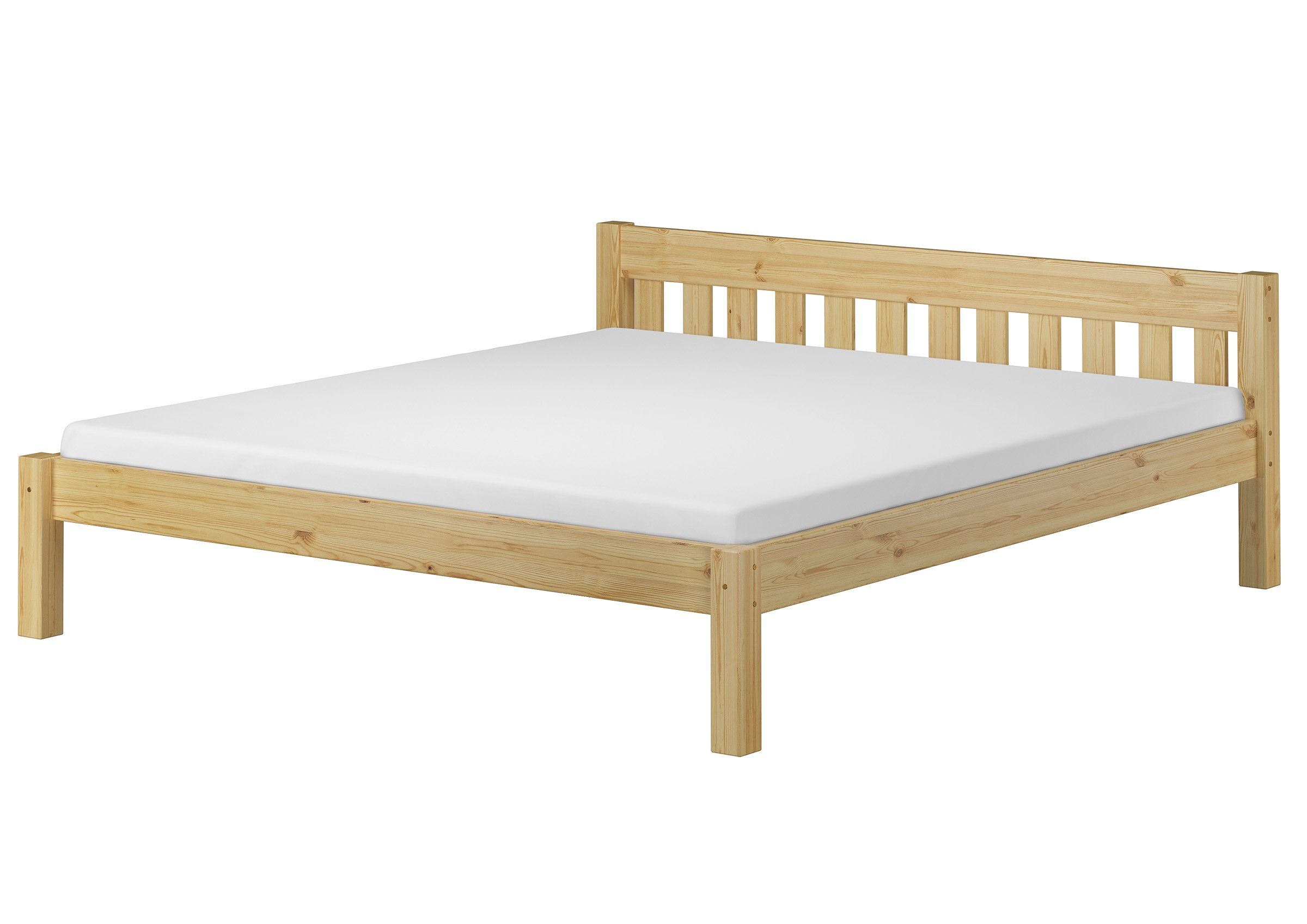 ERST-HOLZ Bett Doppelbett Ehebett 180x200 Kiefer natur Massivholzbett  Rollroste Matratze 60.38-18 M, Doppelbett Ehebett 180x200 Kiefer natur  Massivholzbett Rollroste Matratze 60.38-18 M