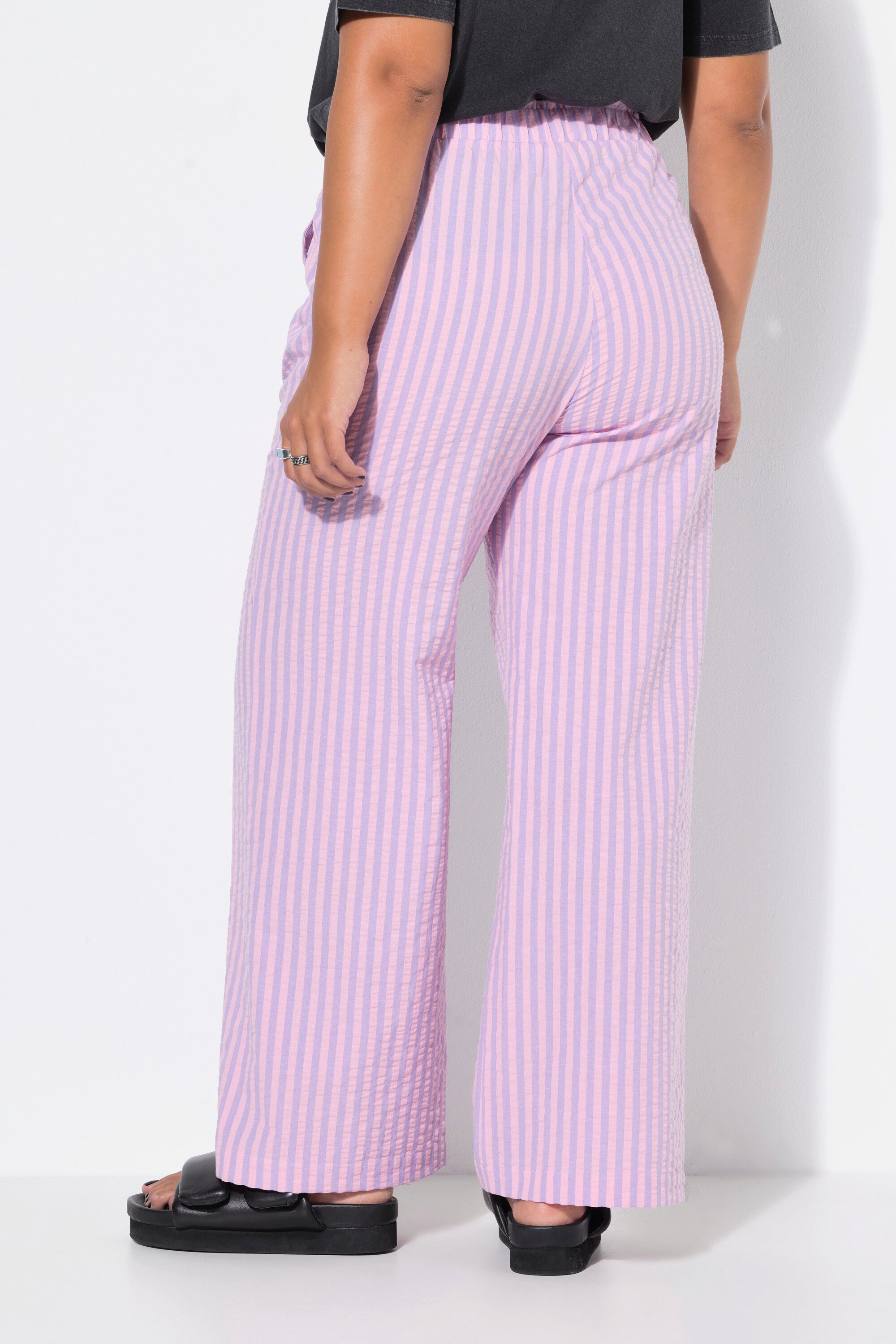 Studio Untold Schlupfhose Hose wide Legs Seersucker Streifen