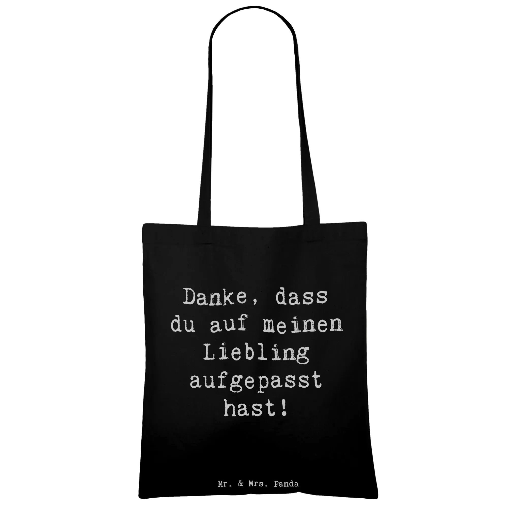 Mr. & Mrs. Panda Tragetasche Spruch Dank an Hundesitter - Schwarz - Geschenk, eschön, Jutetasche, (Packung, 1-tlg., Hundesitter), Fröhliches Design