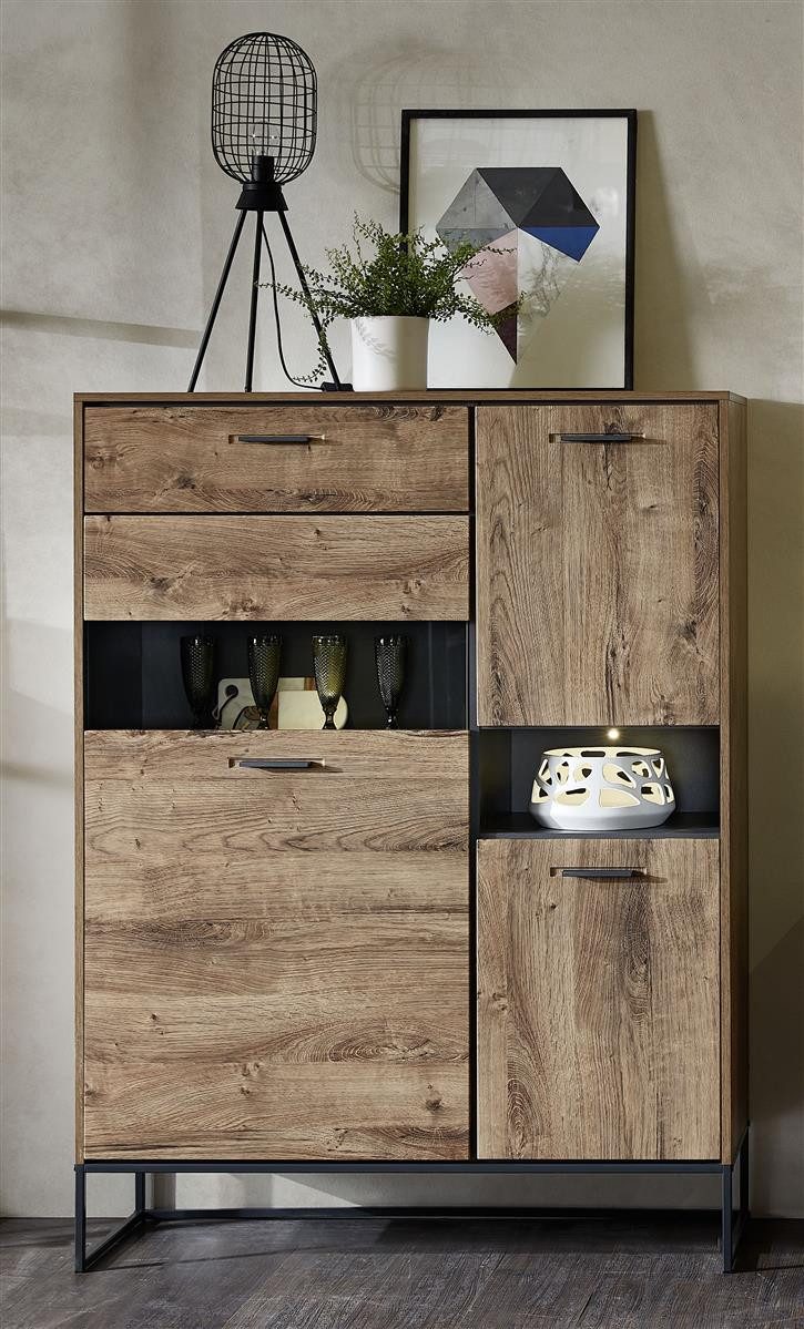 WOHN CONCEPT Premium Möbel Vitrine 110 x 148 x 38 cm (B/H/T) günstig online kaufen