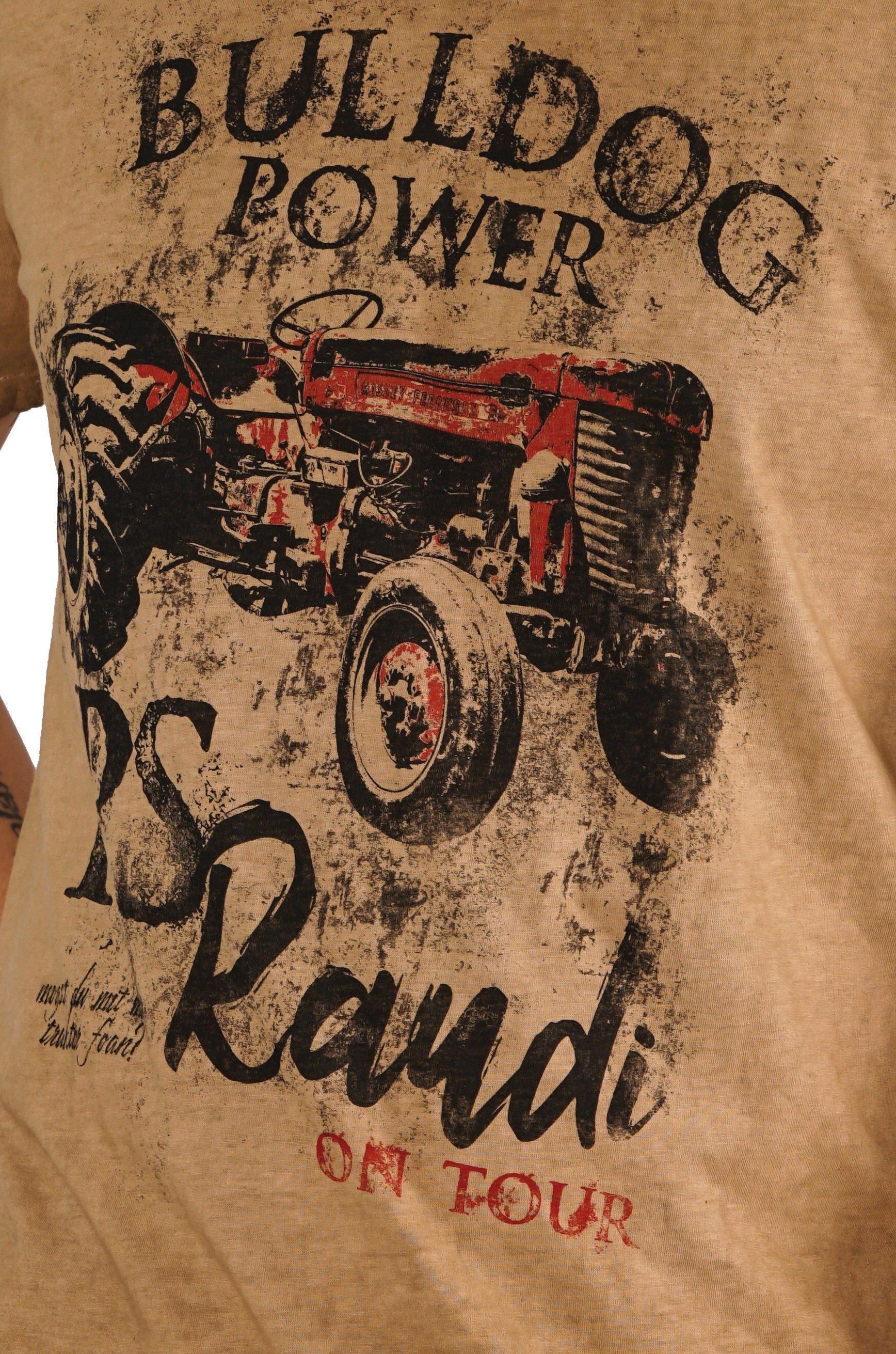 Herren Shirts Soreso® Trachtenshirt Bulldog Power PS Raudi on Tour