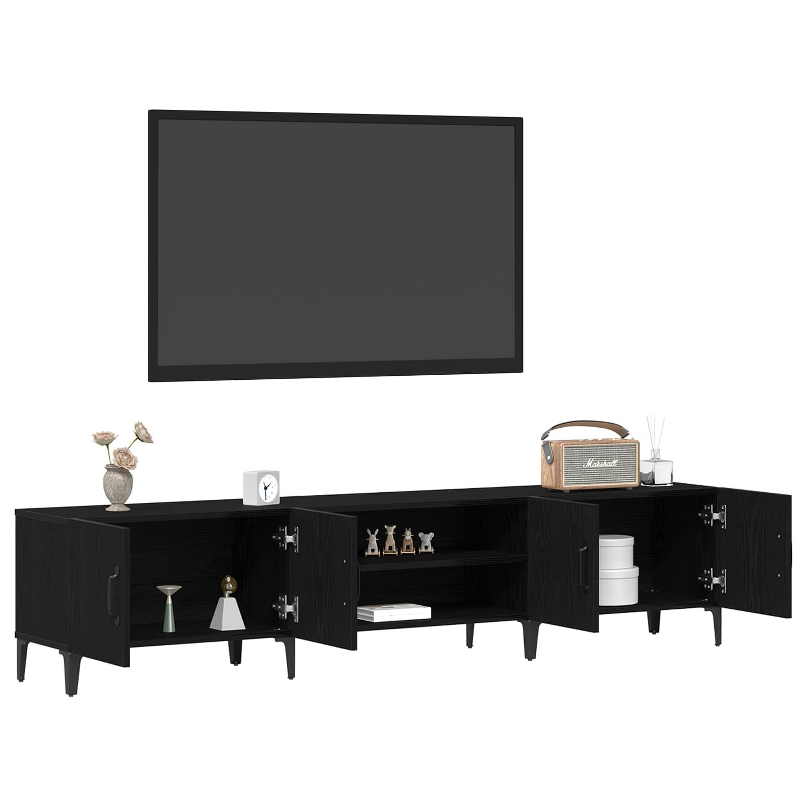 vidaXL TV-Schrank TV-Schränk 180 x 31,5 x 40 cm Schwarz Eichen-Optik (1-St)