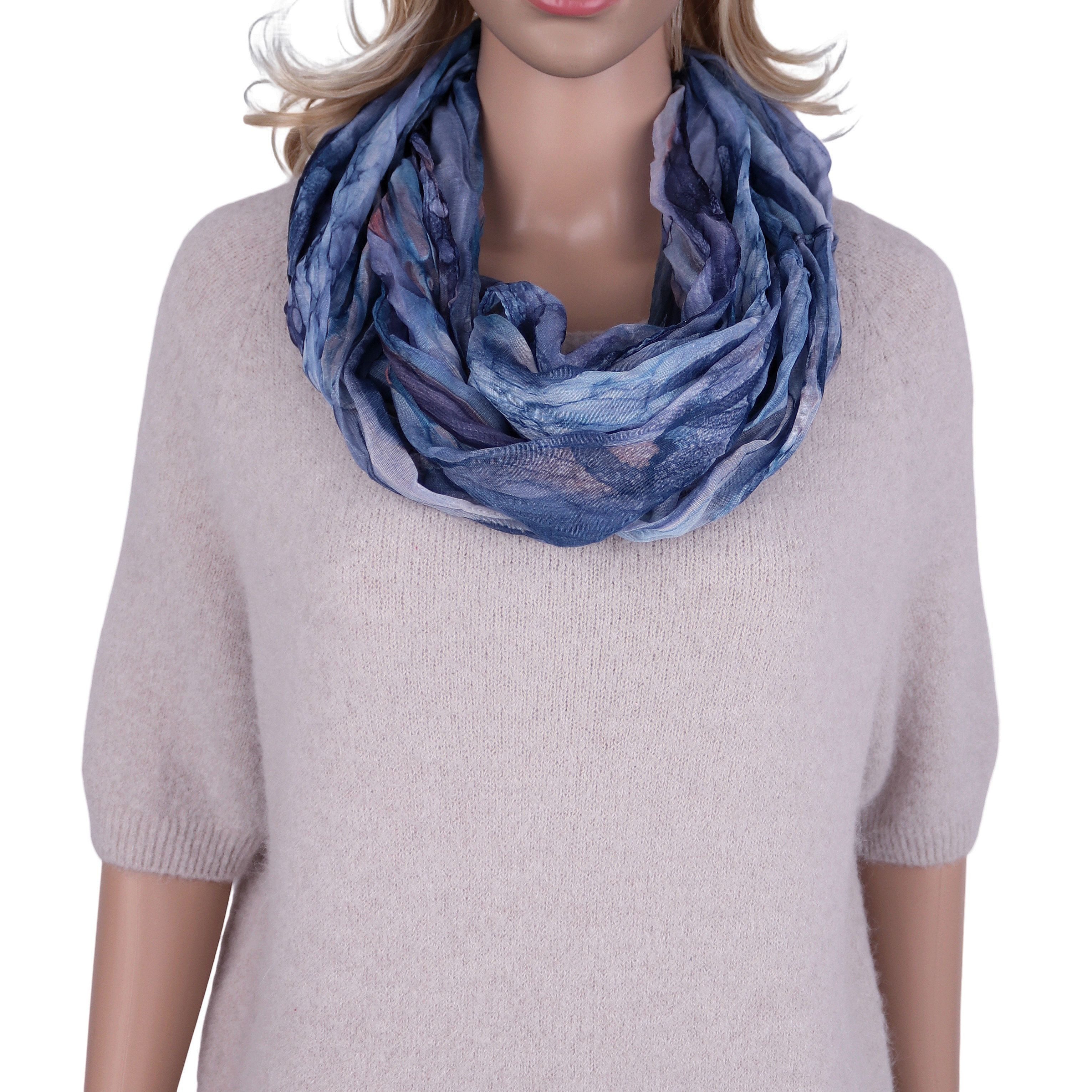 MIRROSI Loop Damen Schal mit Regenbogen-Muster Weich Schlauchschal, (Zweimal um den Hals wickelbar, ca.45x75cm), Damen Halstuch ideal für Frühling, Sommer oder Herbst