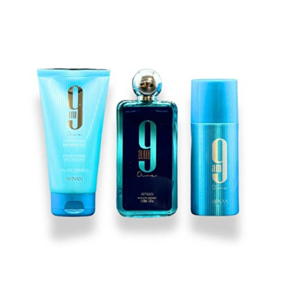 Afnan Hautpflege-Set 9AM Dive - EDP 100ml + Deodorant ve spreji 150ml + sprchový gel 150ml