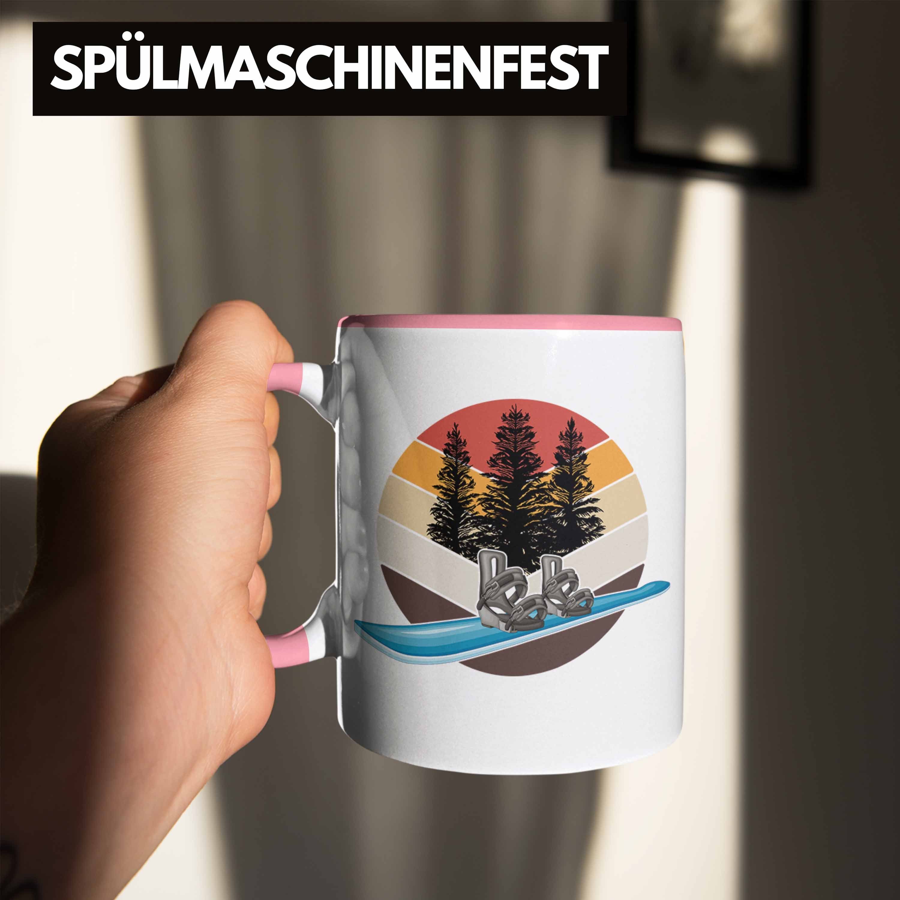 Snowboard Tasse Tasse Geschenk Grafik R Snowboardfahrer Trendation Vintage Rosa Geschenkidee