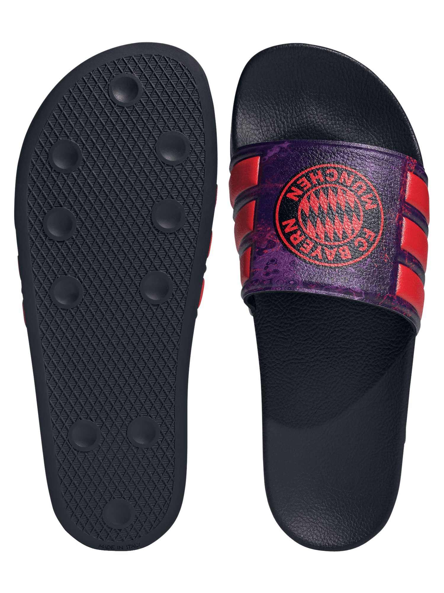 adidas Performance FC Bayern München, Adilette, Herren, Lila Badesandale – Bild 3 von 5