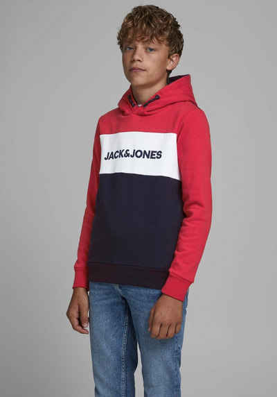 Jack & Jones Junior Kapuzensweatshirt JJELOGO BLOCKING SWEAT H