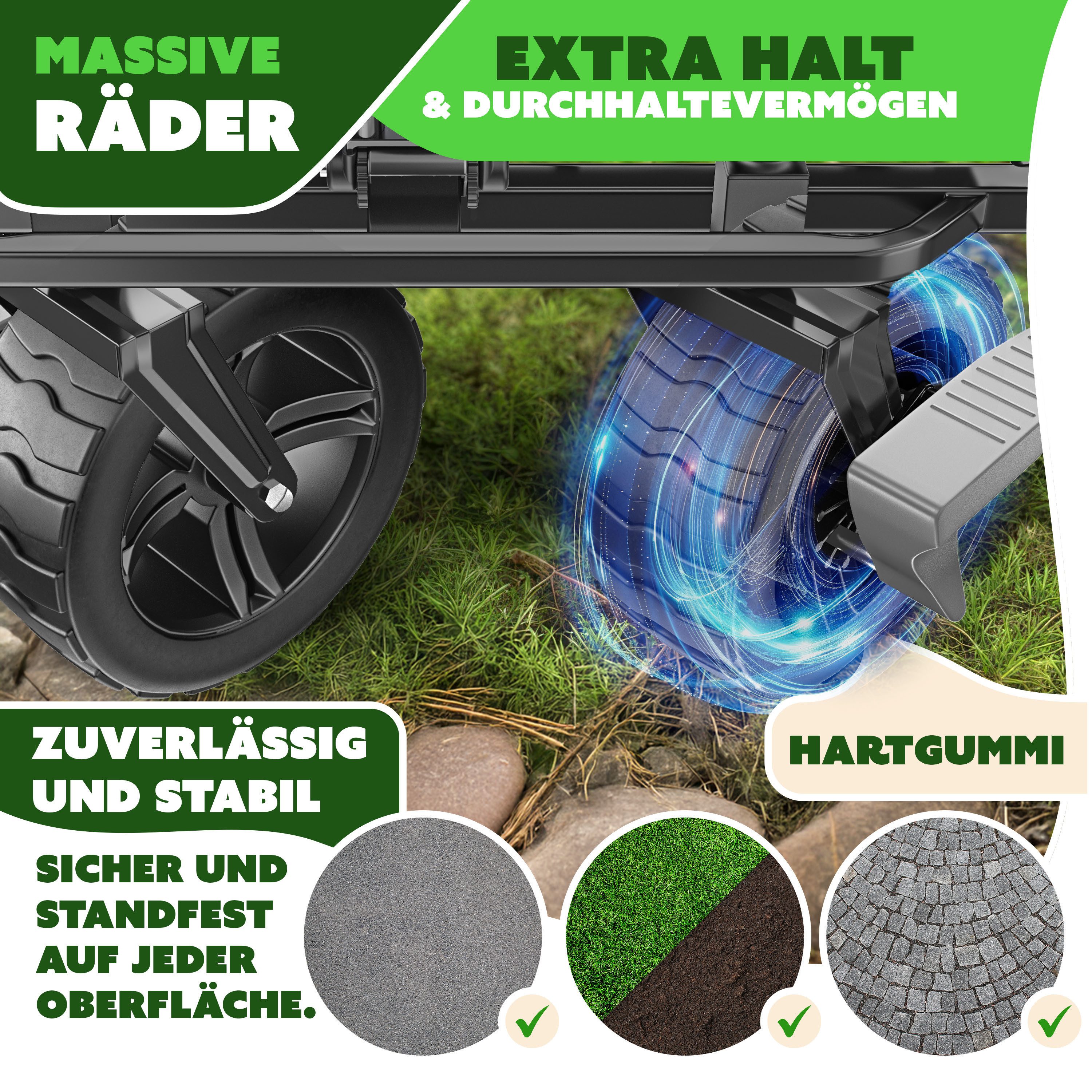 KESSER Bollerwagen, Bollerwagen faltbar GT9000 mit Dach Handwagen Transportwagen