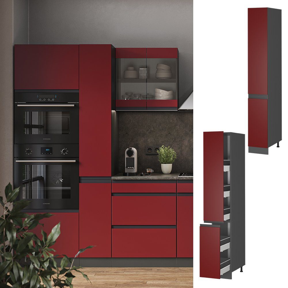 Vicco Hochschrank R-Line, Rot/Anthrazit, 30 cm günstig online kaufen