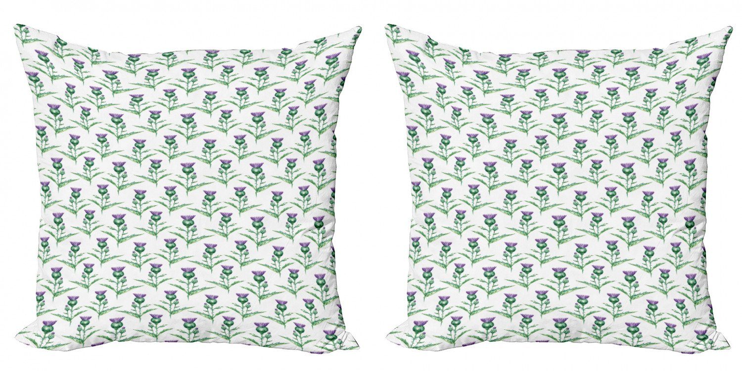 Doppelseitiger (2 Digitaldruck, Abakuhaus Druck Distel Modern Kissenbezüge Stück), Accent Botanischer Pflanze