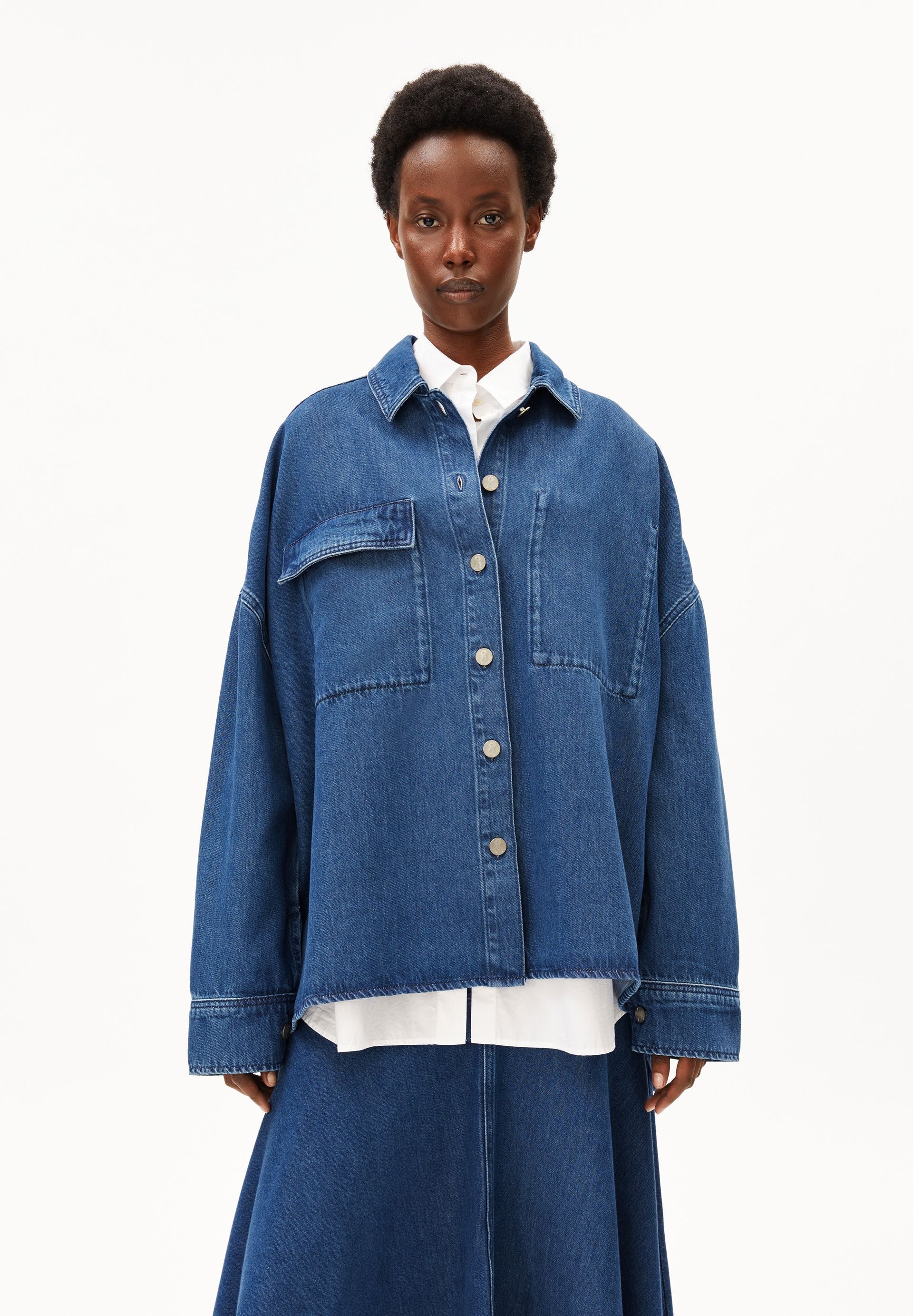 Armedangels Langarmbluse OVERSIZED DENIM Bio-Baumwoll Mix Oversized Fit