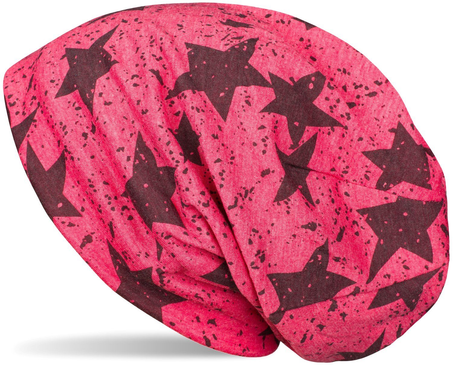 styleBREAKER Beanie Beanie Mütze mit Sterne Splat Style Print (1-St)