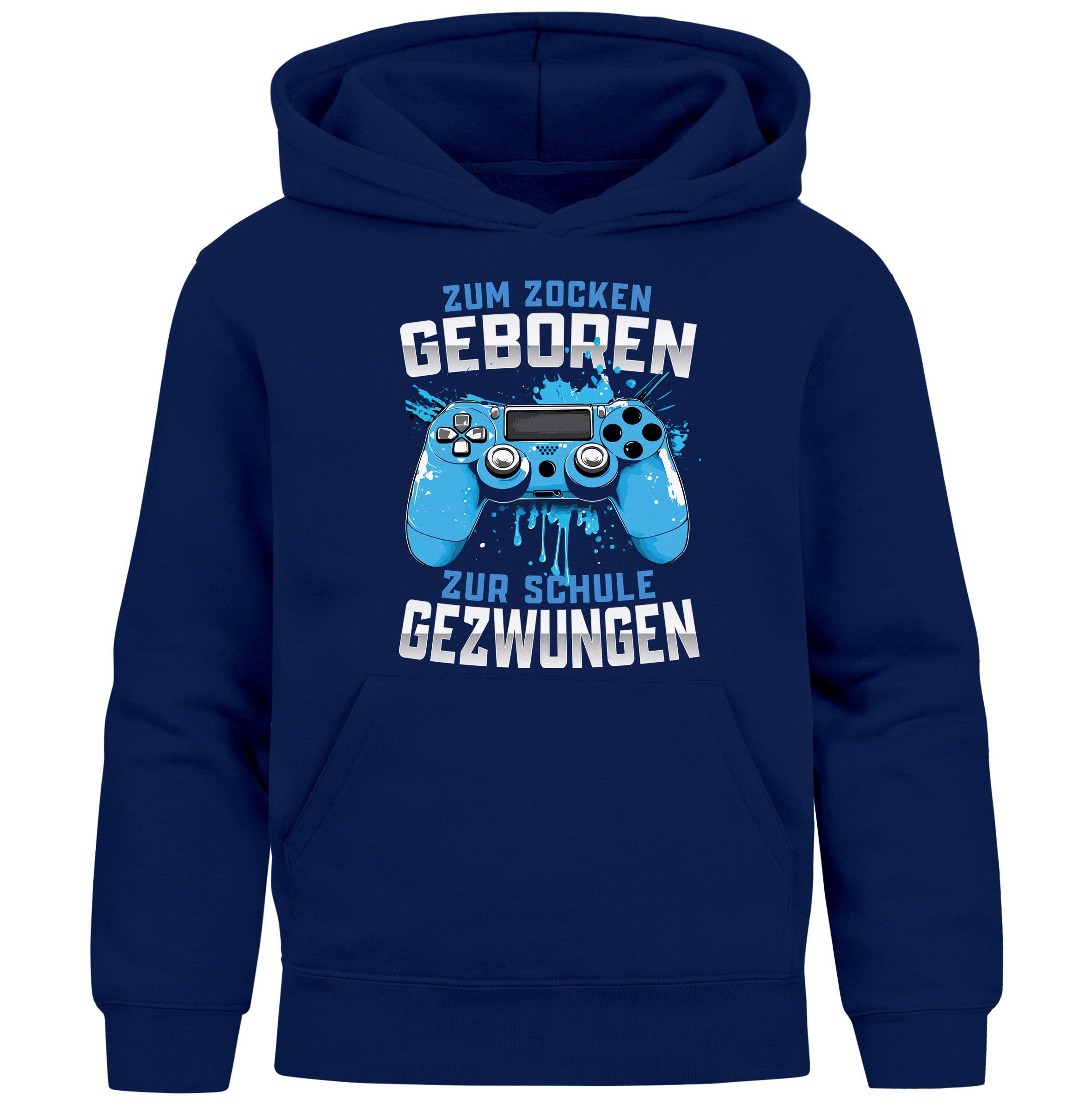 MoonWorks Hoodie Kinder Hoodie Jungen Gaming Spruch lustig zum Zocken geboren zur