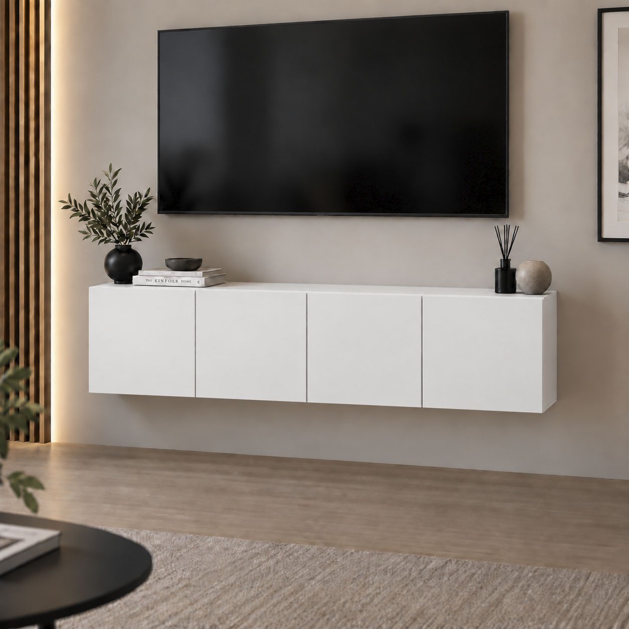 borchardt Möbel Lowboard Vaasa, Konsole, Hängeschrank mit 4 Türen, Breite 152 cm, nur hängend