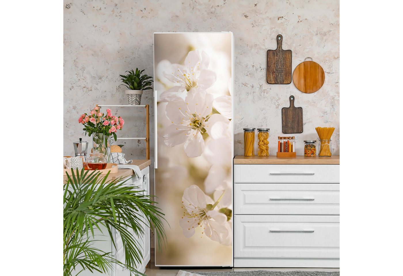 Thumbnail - DEQORI Magnetfolie 'Geöffnete Kirschblüten', Kühlschrank Magnetmatte magnetisch Magnetfolie Folie Schutz