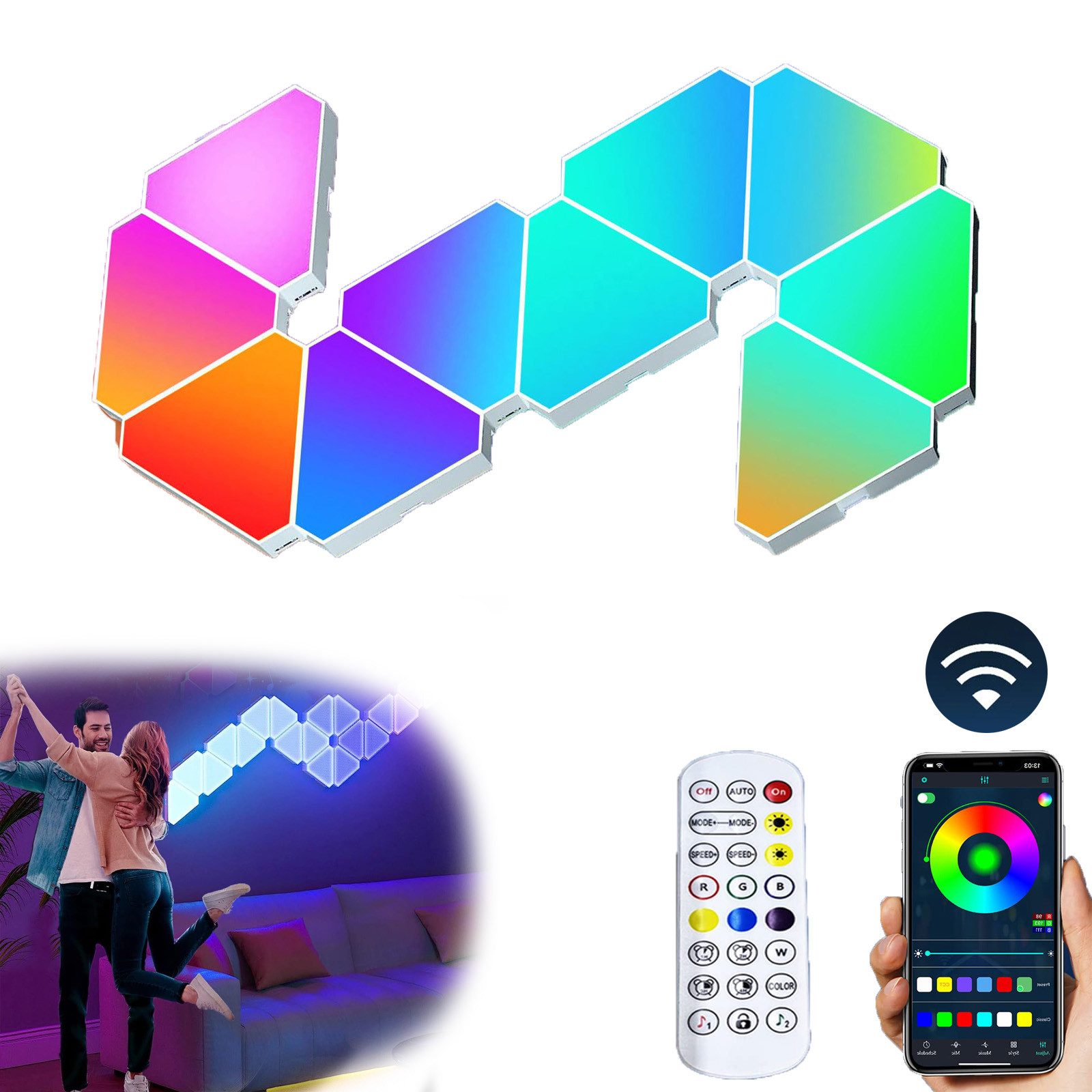 Jibenhome LED Panel LED Dreiecke Wandleuchte günstig online kaufen