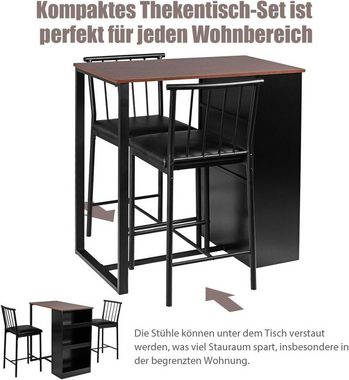 KOMFOTTEU Essgruppe Bartisch, (Set, 3-tlg), mit 3 Ablagen, für 2 Personen