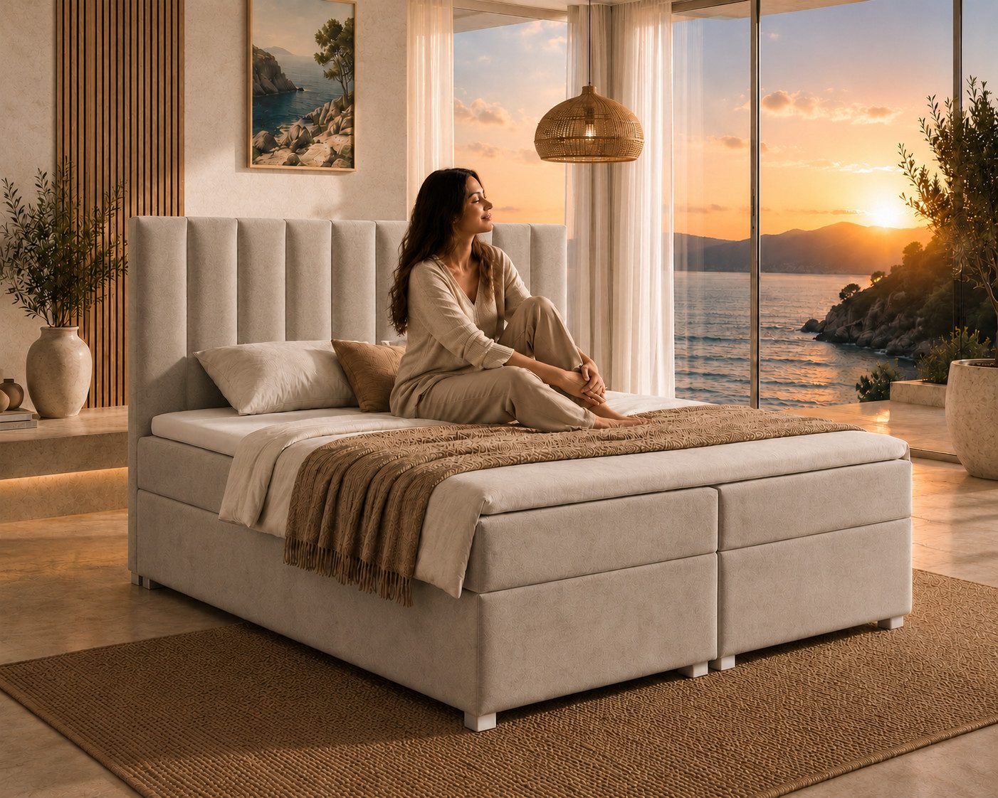 Best for Home Boxspringbett Trinity K-10 mit zwei Bettkasten Premium mit Komfort Topper – modern (Doppelbett mit Stauraum, Federkernmatratze, gepolstertes Kopfteil, Doppelbett versch. Größen, 140x200 160x200 180x200 200x200 cm), Handwerksqualität, TOP Preis-Leistungs-Verhältnis