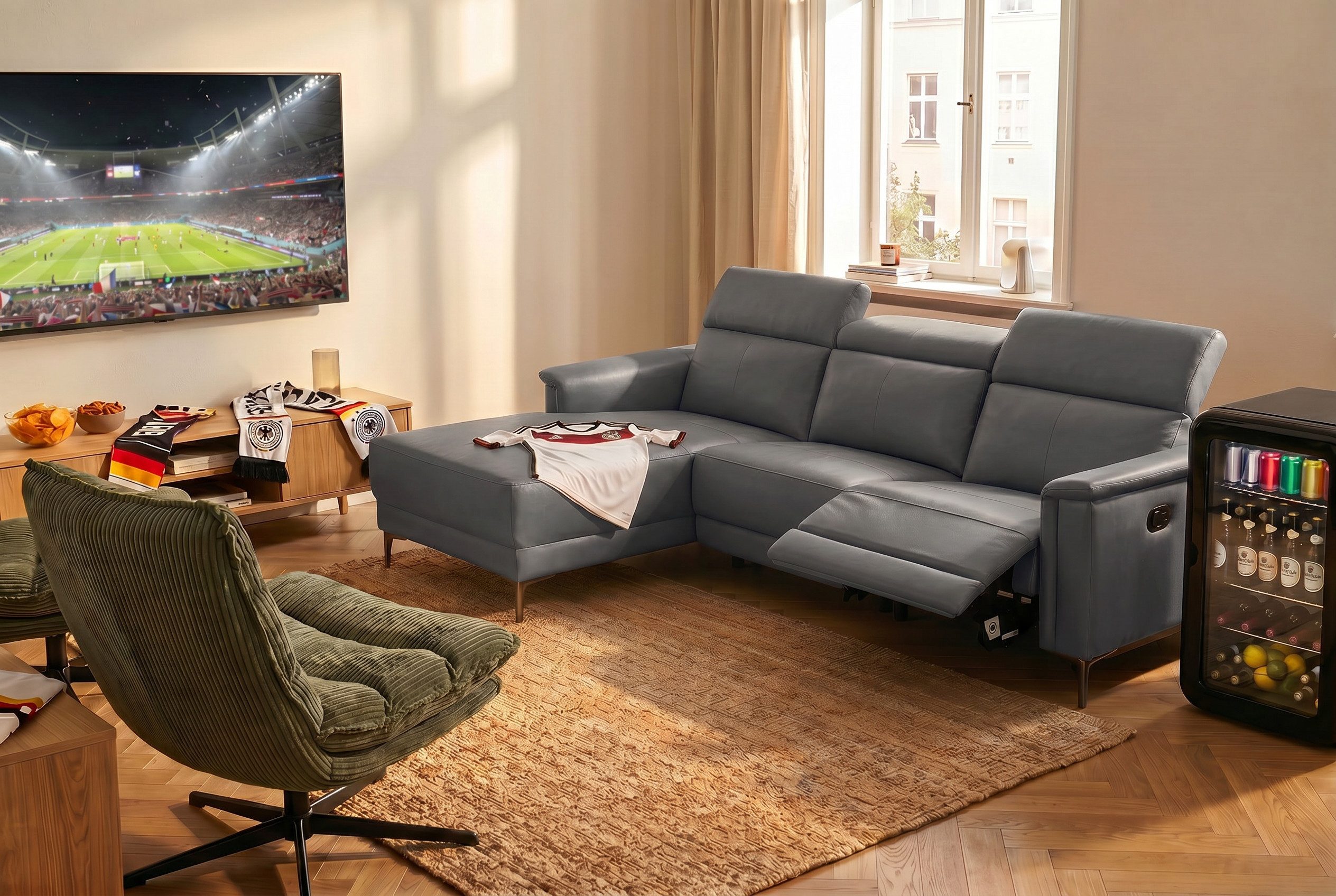 OTTO home Ecksofa LUND, L-Form, 261cm, man. o. elektr. Relaxfunktion (mit USB-A), und Kopfteilverstellung