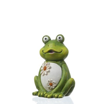MARELIDA Gartenfigur Frosch Freddi Dekofigur Tierfigur für Beet Gartendeko H: 16cm grün