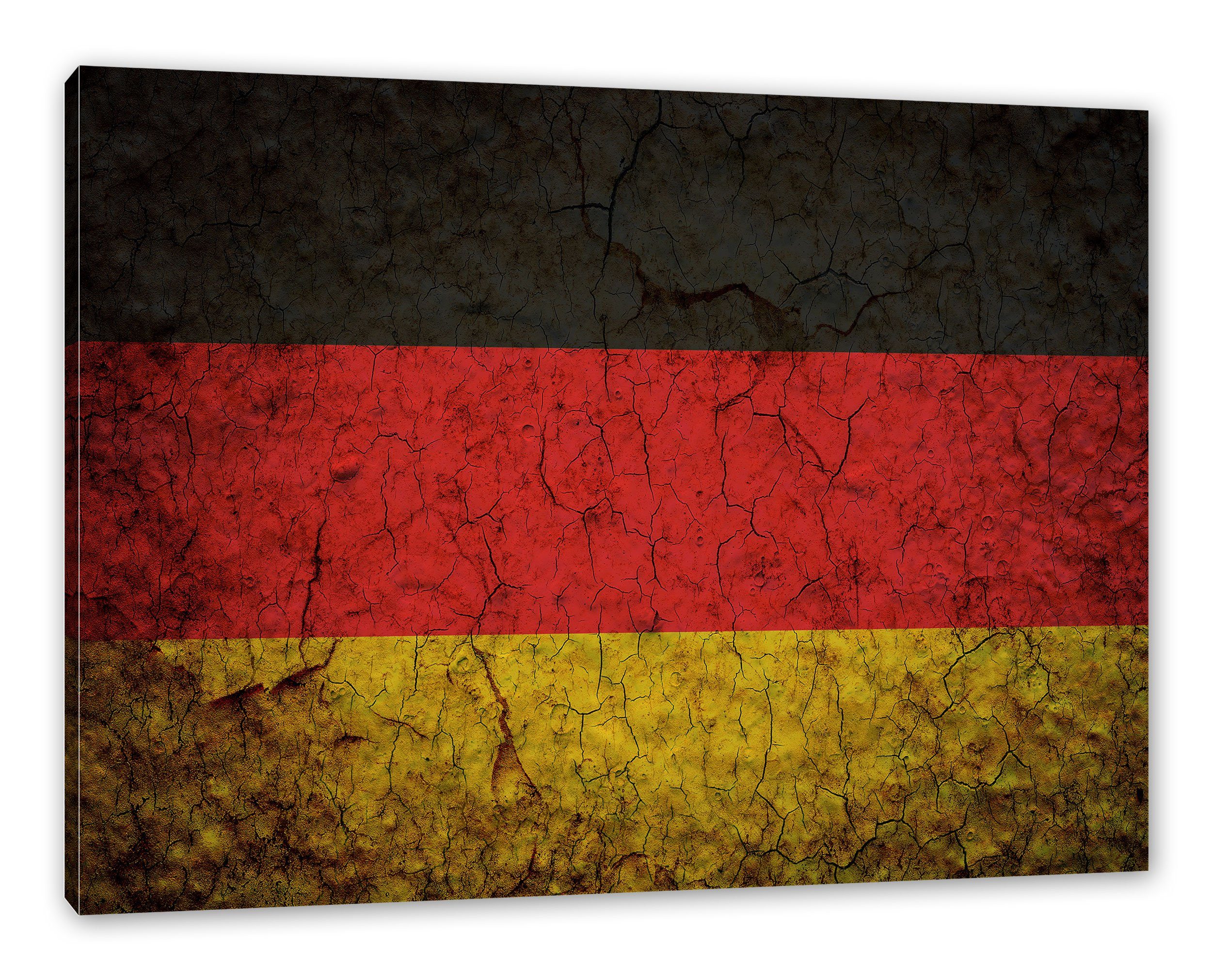 Pixxprint Leinwandbild Deutschlandfahne, Deutschlandfahne (1 St), Leinwandbild fertig bespannt, inkl. Zackenaufhänger
