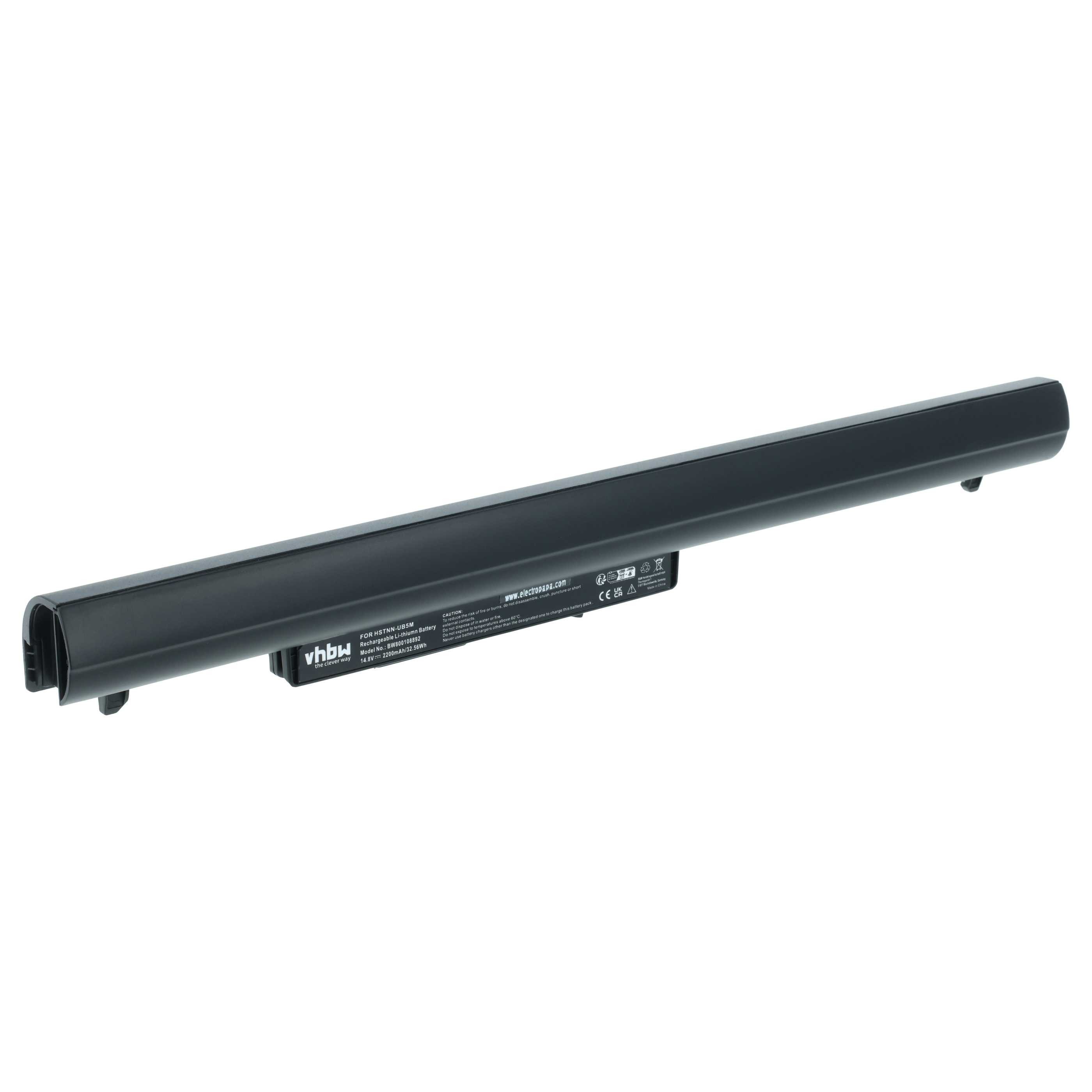 vhbw Akku passend für HP Pavilion 15-N033CA, 15-N037TU, 15-N037EO, Laptop-Akku Akku Li-Ion 2200 mAh (14,8 V, 1 St), Leistungsfähiger Austausch-Akku für Notebook, Wiederaufladbar, Jede
